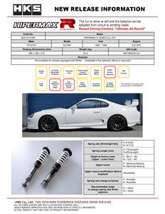 HKS Hipermax R Coilovers Full Kit 93-98 Toyota Supra JZA80