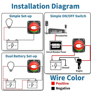 Universal 12V Battery Disconnect Shut-Off Switch